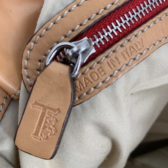 TOD'S Shoulder Hand Bag Purple Maroon PVC Leather Brown Accents Purse Pocketbook - Picture 11 of 16